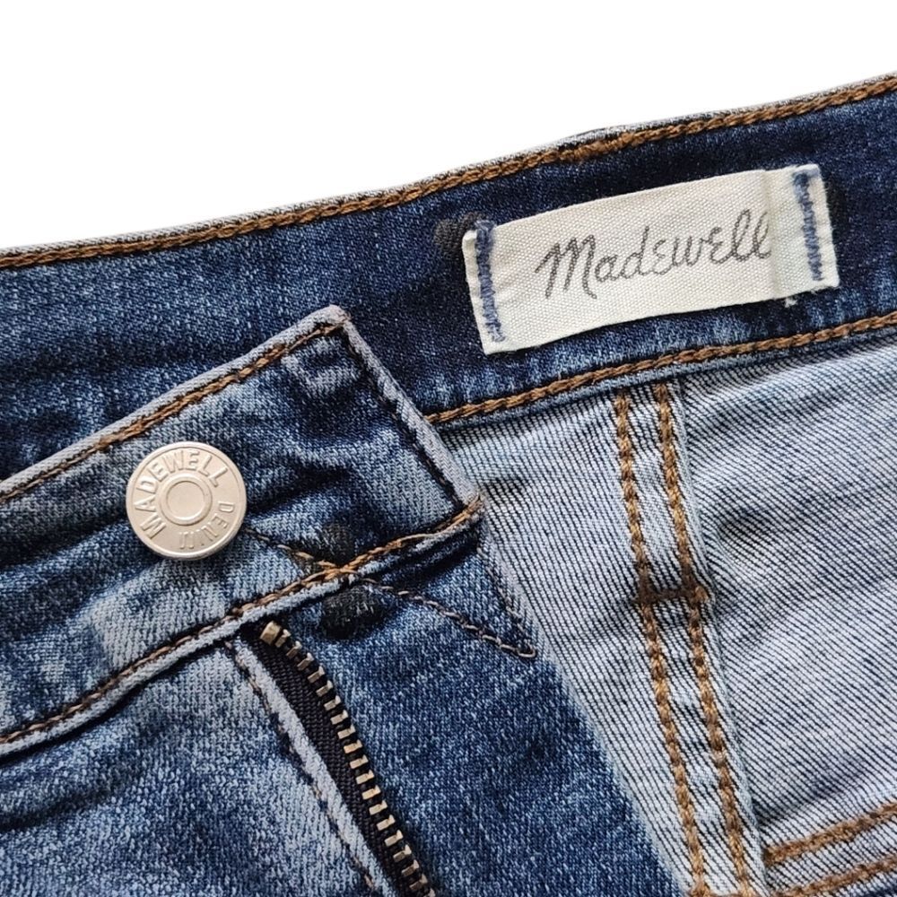 Madewell Women's Blue Denim Shorts High-Rise Heart Printed Fray Hem Size 30 (M) - Picture 4 of 15